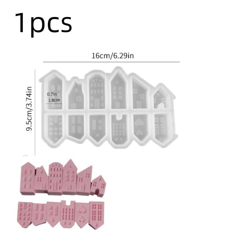 European-Style Christmas House Silicone Mold DIY Craft Tool for Epoxy Resin Casting Gypsum Art Aromatherapy Jewelry Making