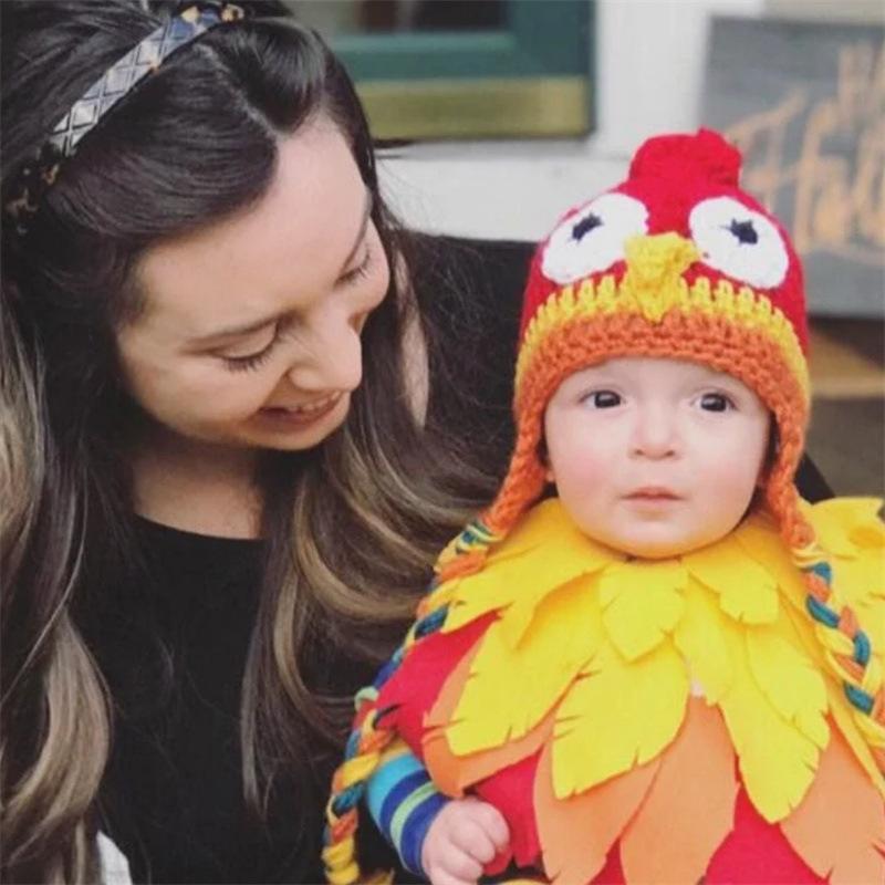 Neue handgehäkelte lustige Kapuze mit Flügeln, personalisierte lustige Erwachsenenmütze