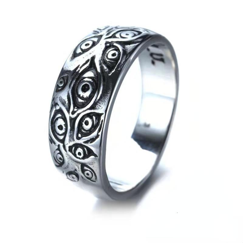 Anime Rings Ryomen Sukuna Cosplay Black Dead Eye Unisex Ring Prop Jewelry Outfits Gift Accessories