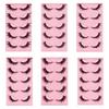 5Pairs Faux Mink Individual False Eyelashes Oblique Flight Clusters False Lashes  Makeup Tools