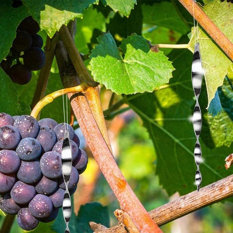 80pcs Bird Repellent Reflective Rods 30cm Scare Birds Repeller Wind Spiral Rotating Rod Hanging Ornaments Home Garden Decor