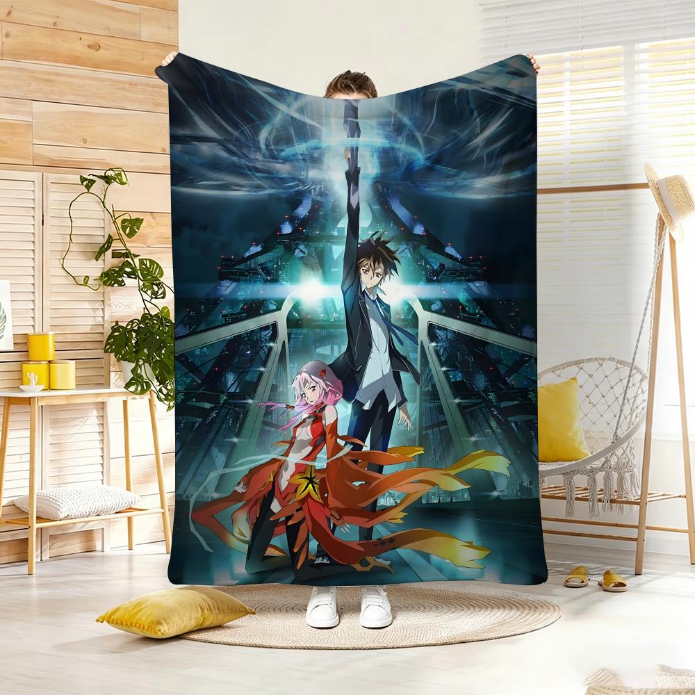 Pink Neon Sci Fi Anime G-Guilty Crown Throw Lightweight 240G Flannel Blanket Soft Skin-Friendly For Summer Cooling