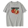 Summer Fashion Tomato Retro Men's English Letters 100% Cotton Round Neck High Quality Casual Fitness Street European T-Shirt
