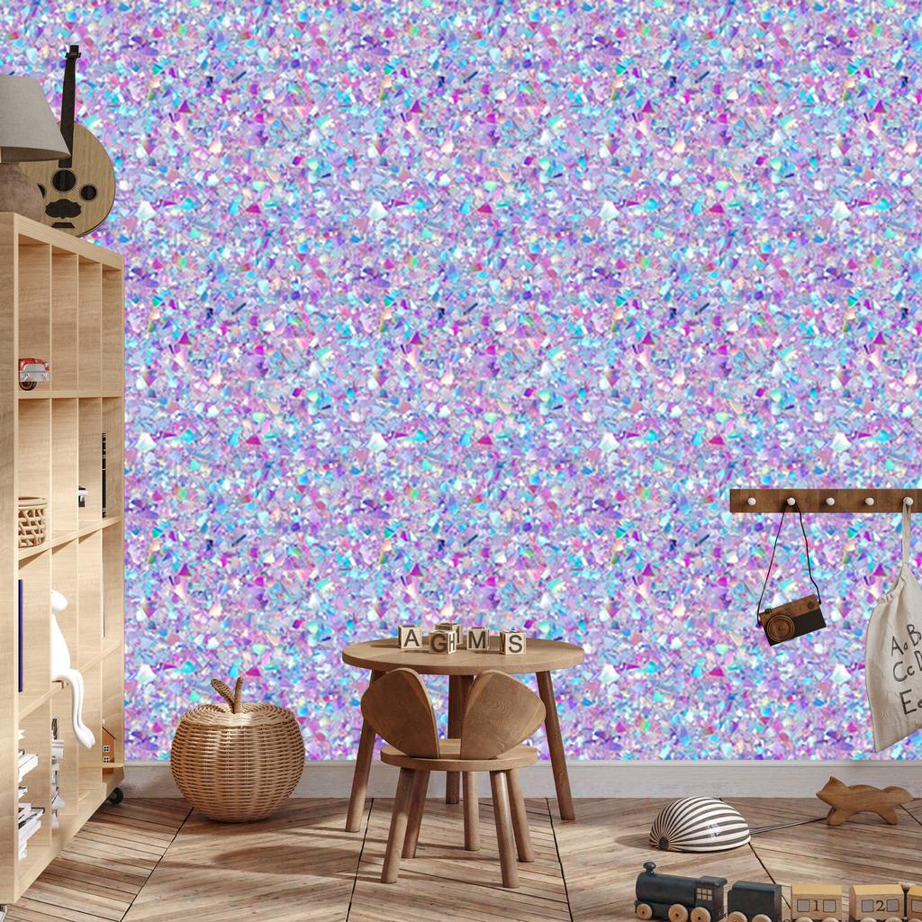 Iridescent glitter wallpaper blue and lavender 50x1000