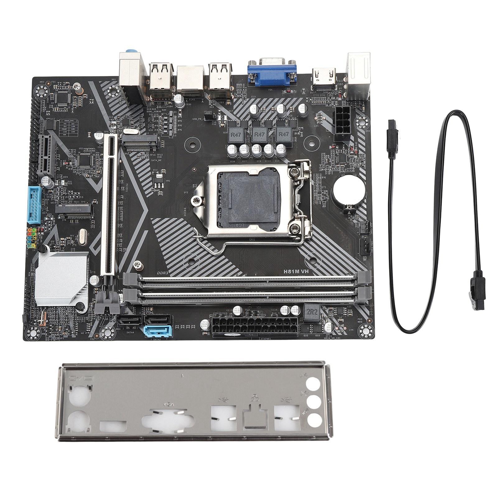 

H81M VH Computer Motherboard DDR3 USB2.0 SATA3.0 Support M.2 NVME LGA1150 Mining Motherboard for