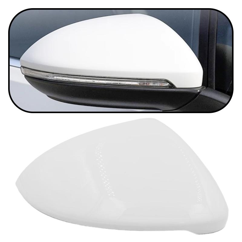 Car Right Side Rearview Mirror Cover Cap Housing Fit for Volkswagen Golf 7 2015 2016 2017 2018 White Plastic