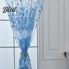 Voile Curtain Window for Home Decor Balcony Pattern Room Translucent Floral Valance Pastoral Office Cafe