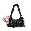 Niche pleated bow dumpling bag women's 2026 spring new Korean light luxury texture shoulder armpit bag