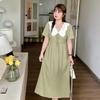 Large size fat mm French doll collar age-reducing a-word skirt summer new waist drape dress 230293