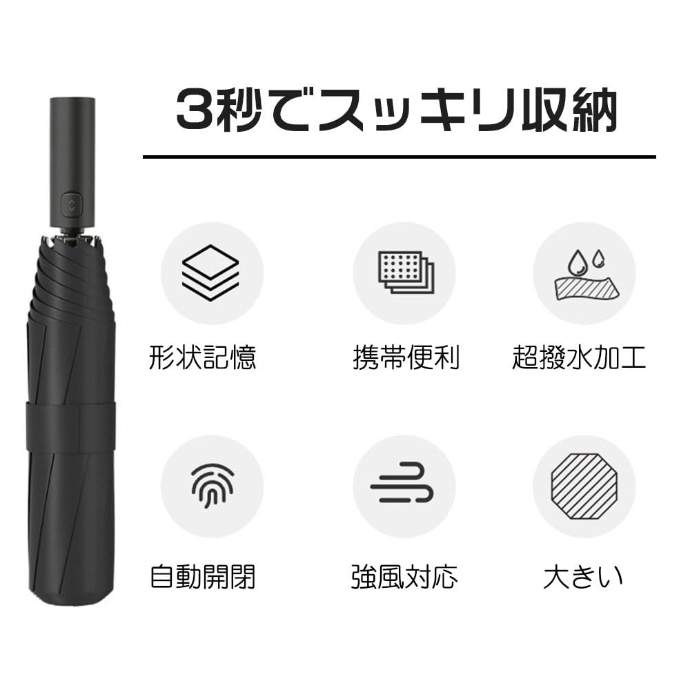 Folding shape automatic opening and water wind 8 large folding rainy season typhoon umbrella, memory, closing, repellent, resistant, ribs, one-touch,