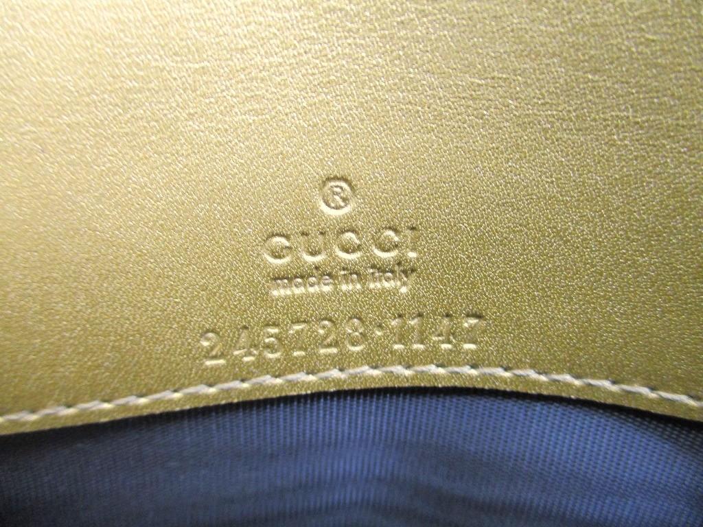 Authentic GUCCI Guccissima Gold Leather Heart Motif Flap Wallet #a776  Refurbished