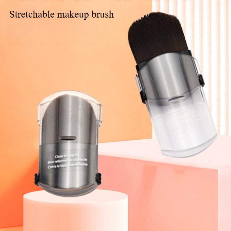Mini Single Telescopic Makeup Brush Tongue Shaped Portable Powder Blusher Makeup Setting Brush Beauty Tool