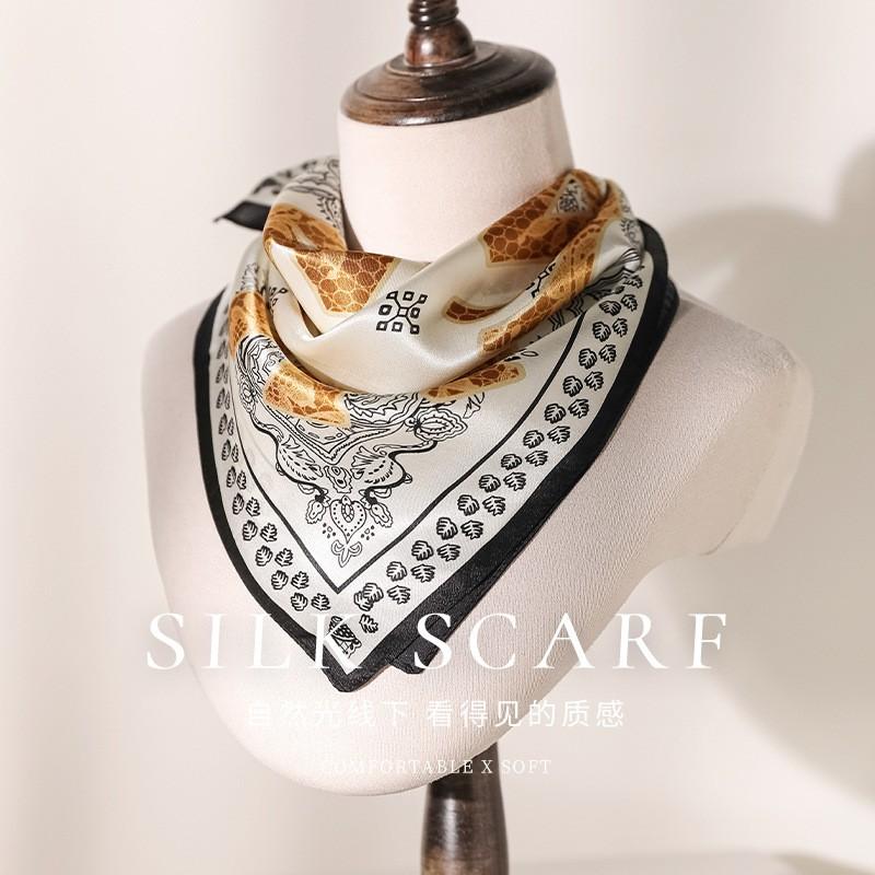 100% Pure Silk Square Scarf Fashionable Lightweight Neckwear Women