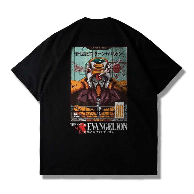 Men's EVA Evangelion T Shirt Japanese Anime Unisex Cotton Graphic Print Short Sleeve Streetwear Summer Casual Fitness
