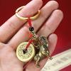Retro Brass Goat Keychain With Lucky Chinese Coins For Daily Key Organizing Car Decor Good Luck Gifts