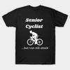 Men Black Print T-shirt Senior Cyclist No-Cut Transfer Paper Print Cotton Tshirt