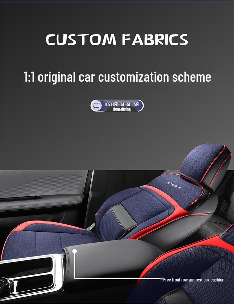 Breathable Linen Seat Cover for GAC AION Y - Full Surround Car Cushion
