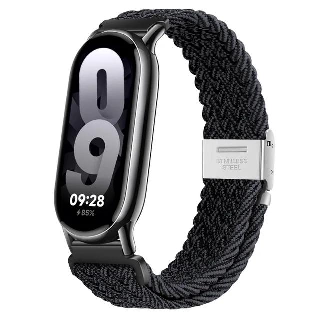 Nylon-Geflechtband für Xiaomi Smart Band 8 9 Ersatz-Armbandarmband Gürtel Xiomi Band8 Metallschnalle Handgelenkbänder