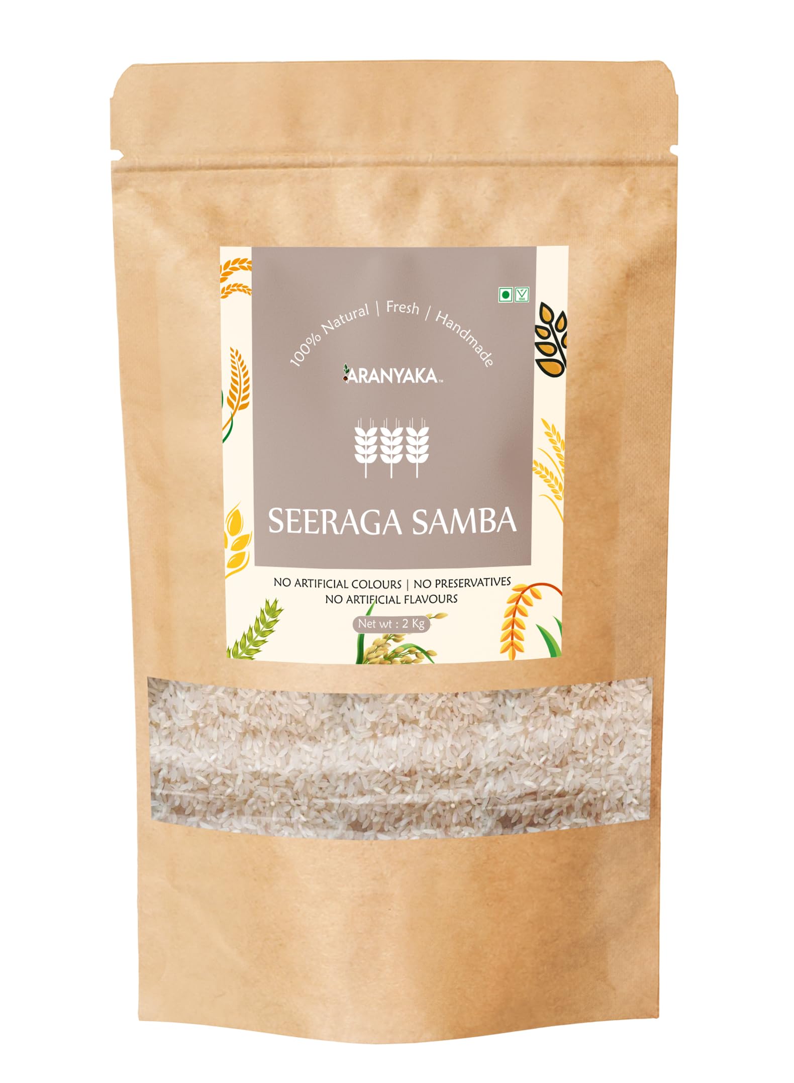 Aranyaka Jeera Samba BOILED Rice 1Kg | Aromatic Small-Grain Rice | Seeraga Samba/Jeerakasala/Gobindobhog/Chitti Muthyalu Varieties | Ideal