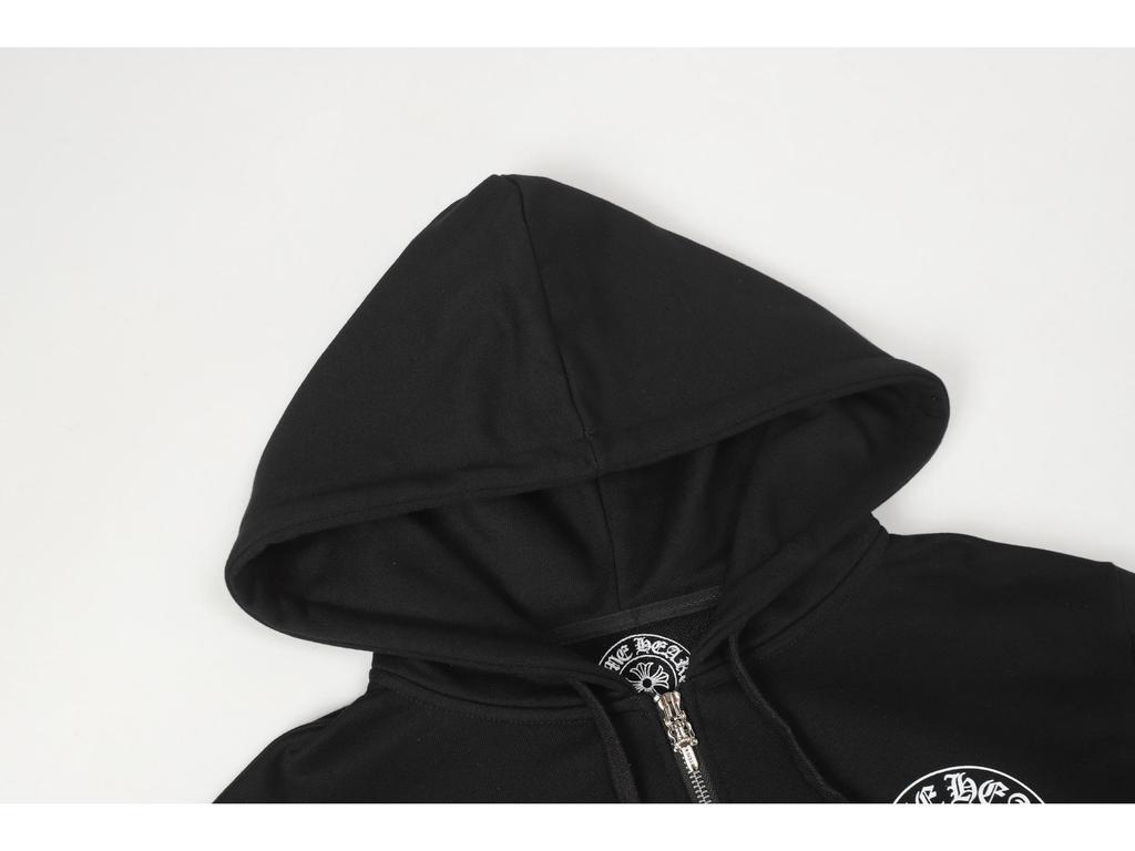 Trendy Chrome Hoof Sanskrit Cross Zipper Hoodie