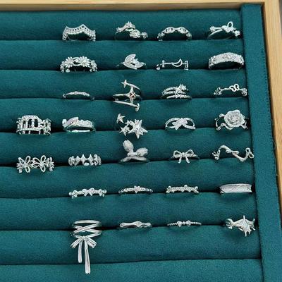 Ballet Girl Simple Plain Ring Geometric Opening Ring Fashionable Personality Simple Cold Stacked Wind Index Finger Ring