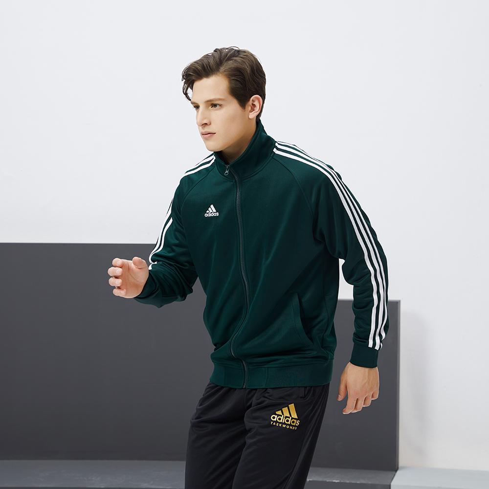 adidas Logo Lässige Sportmode Vielseitige Retro Stehkragenjacke Herrenjacke Dunkelgrün TR30JR-DGNW