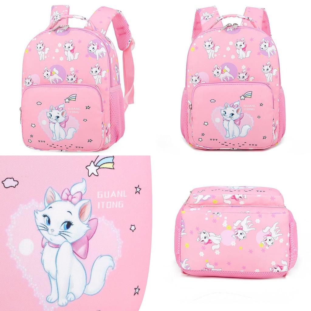 Cat Bow Cute Printed Backpack With Waterproof Nylon Material For School Use
