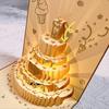 3D Light Birthday Cake Cards with Musical Gift Message Cards Birthday Card  Birthday Party Supplies