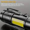 High Power Rechargeable LED Flashlight with Zoom and COB Side Light Waterproof Outdoor Torch for Camping, Hiking, Emergency Use