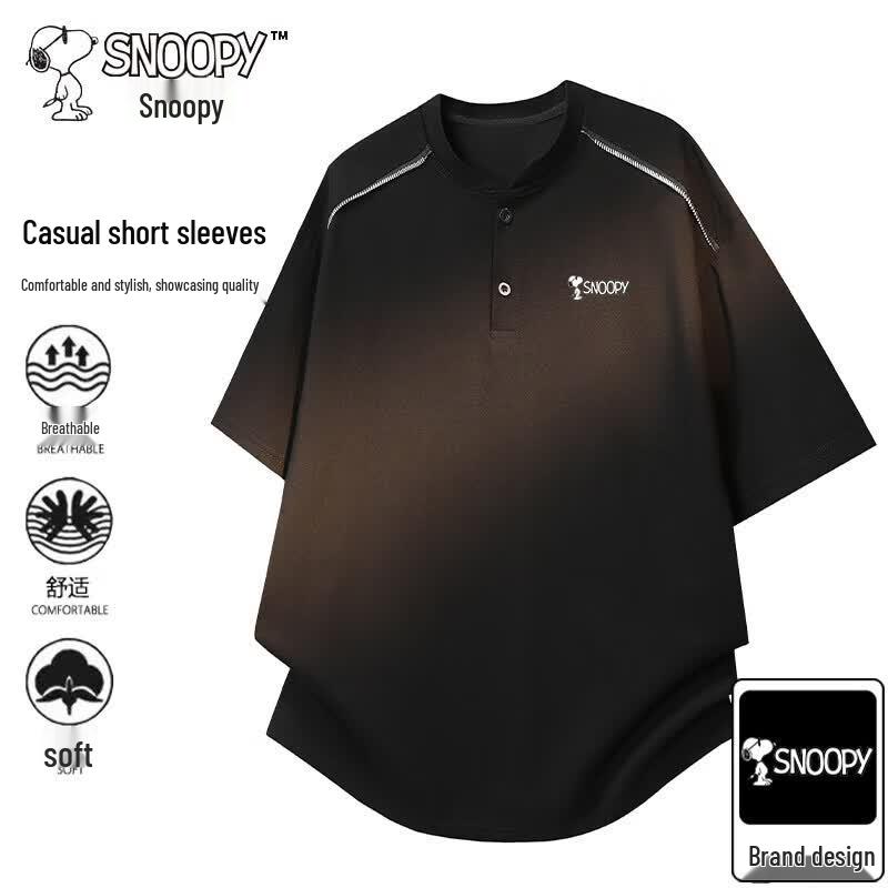 Мужская летняя дышащая футболка с коротким рукавом SNOOPY 3XL чёрный