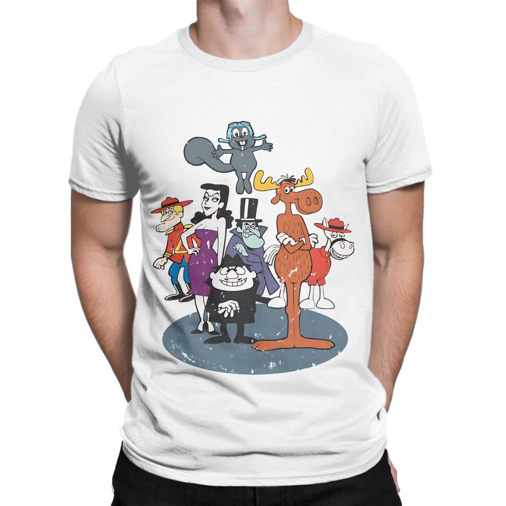 Rrocky And Bullwinkle Novelty Graphic 100 Cotton Tshirt The Adventures Of Rrocky And Bullwinkle Tops Tees For Unisex