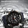 Sport Watch Men Quartz Wristwatches Waterproof Dual Time Display Military Clock Watches