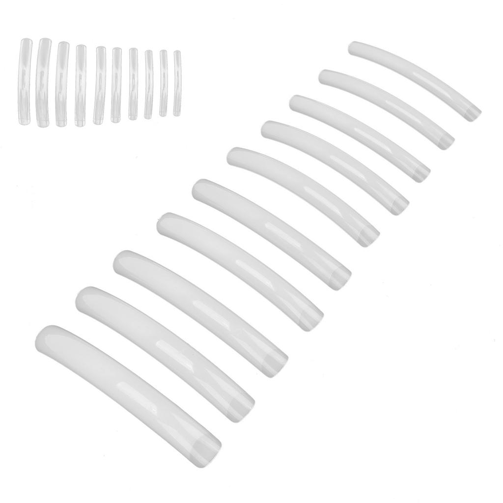 10pcs Long Flat Nail Tip Home Salon Nail Art Design Fake False Nail Set Manicure Tool