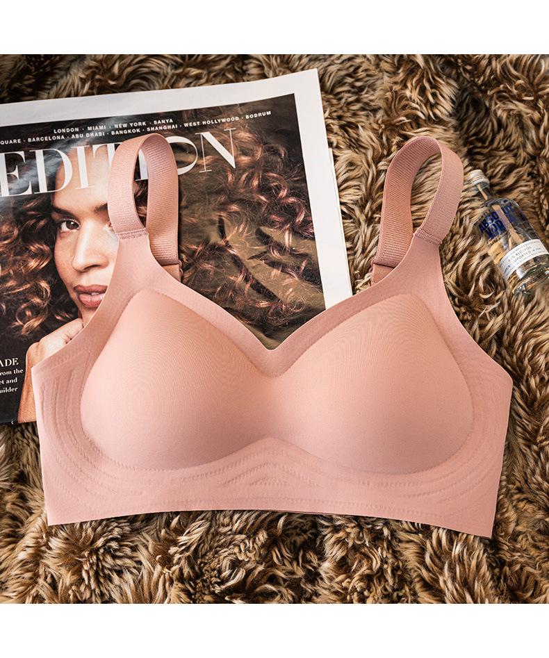 Seamless Push-Up Bra with Adjustable Straps 2XL розовый