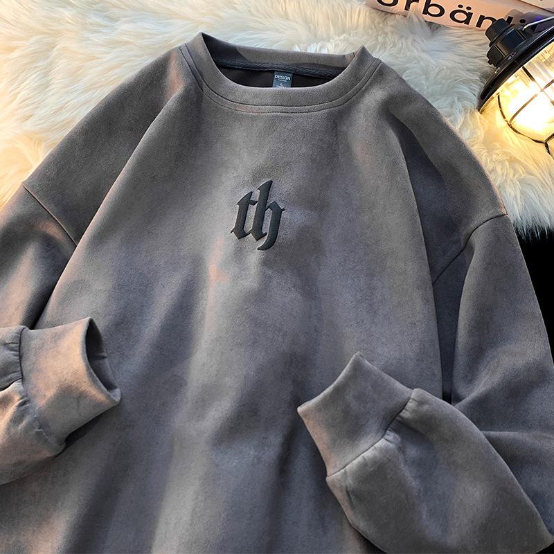 

Sweater Men s Spring and Autumn New Trendy Brand Loose Retro Crew Neck Sweater M