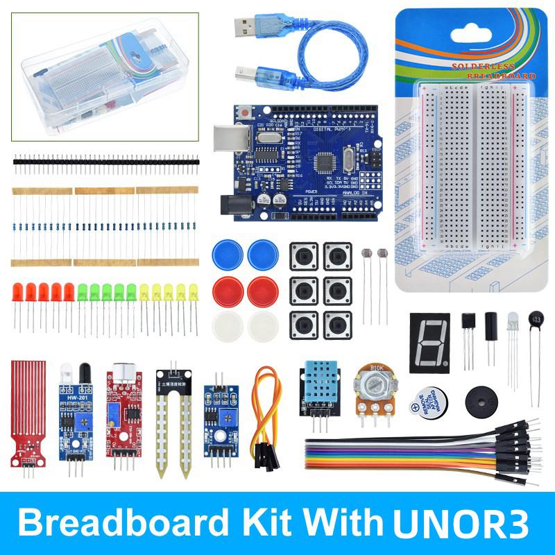 TZTUNO R3 Basic Starter Kit For Arduino DIY Kit DHT11 / Breadboard / Sound Sensors / Soil Moisture Humidity Sensors + Retail Box