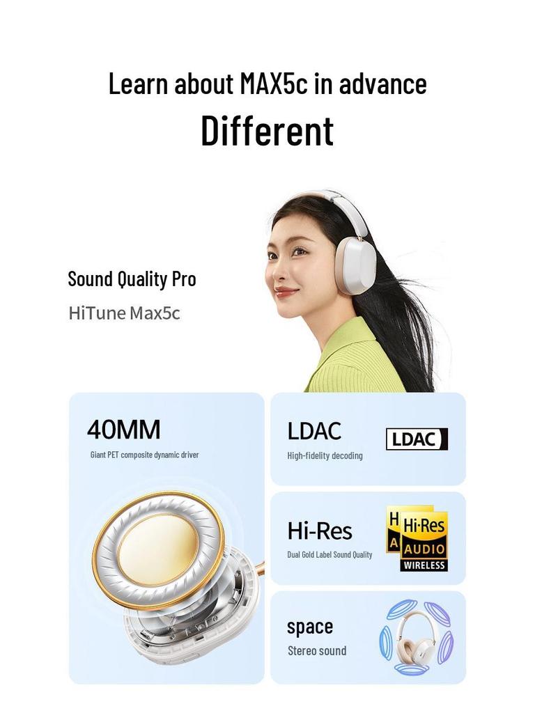 UGREEN Max5c Over-Ear Bluetooth Noise Cancelling Wireless & Wired Gaming Headset 2025