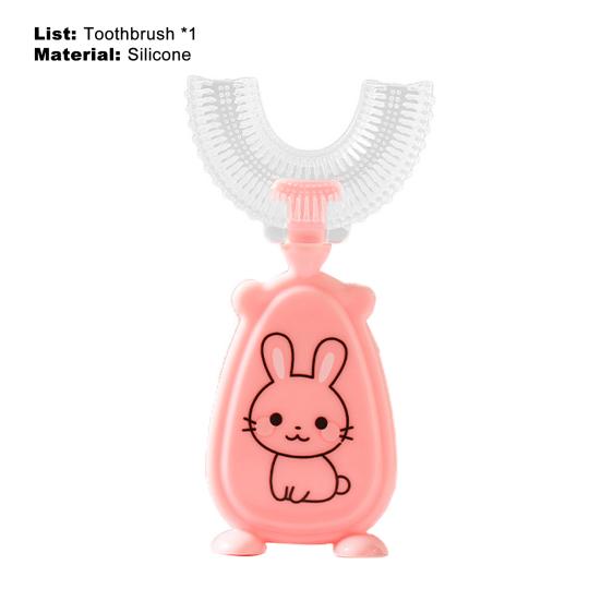 Kids Toothbrush Deeply Cleaning Soft Brush Hair Lightweight Teeth Cleaning U-Shaped Toothbrush