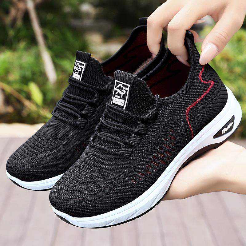 Women's shoes summer breathable sports shoes new lace-up wear-resistant running shoes soft sole comfortable casual shoes versatile single shoes