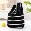 Korean Style Women's Striped Knit Tote & Vest Bag - Trendy Handbag Gilet