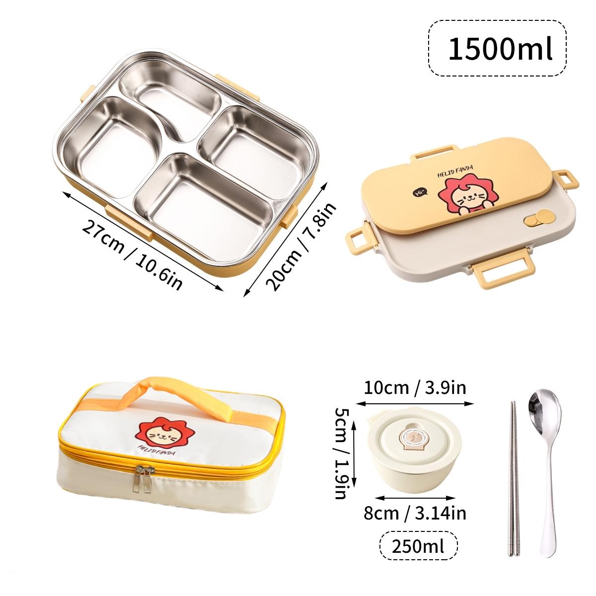 

WORTHBUY Милый ланч-бокс из нержавеющей стали 304 с приборами, портативный, большой вместимости, с отделениями, бенто-бокс, подходит для микроволновой печи