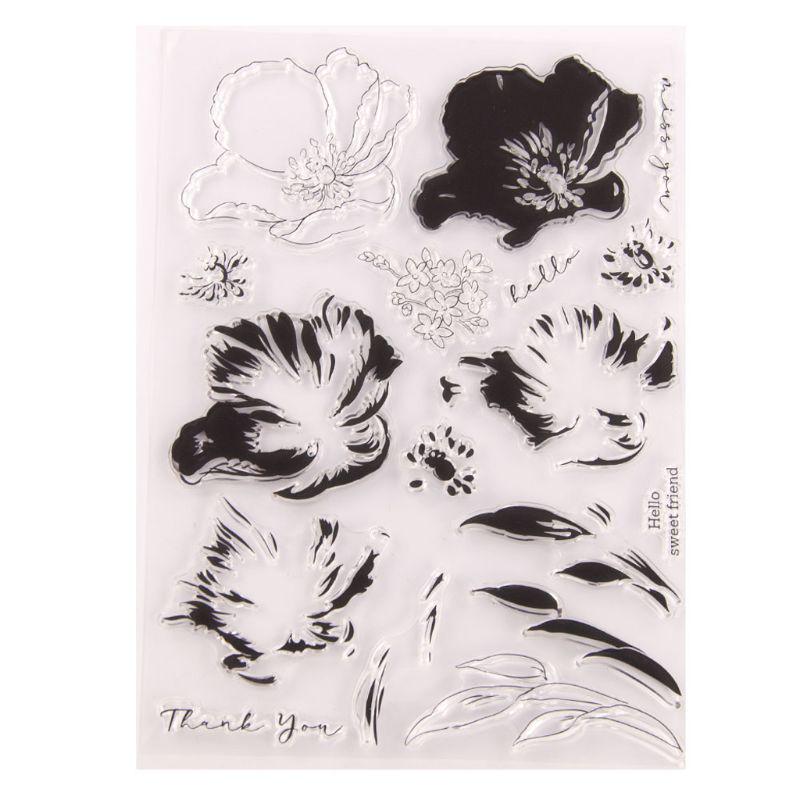 Buy Thank You Flower Silicone Clear Seal Stamp DIY Scrapbooking ...