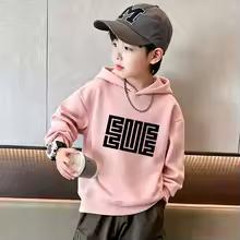 Y2K latest trendy letter-printed children's hooded sweatshirt for autumn and winter daily wear and warmth retention