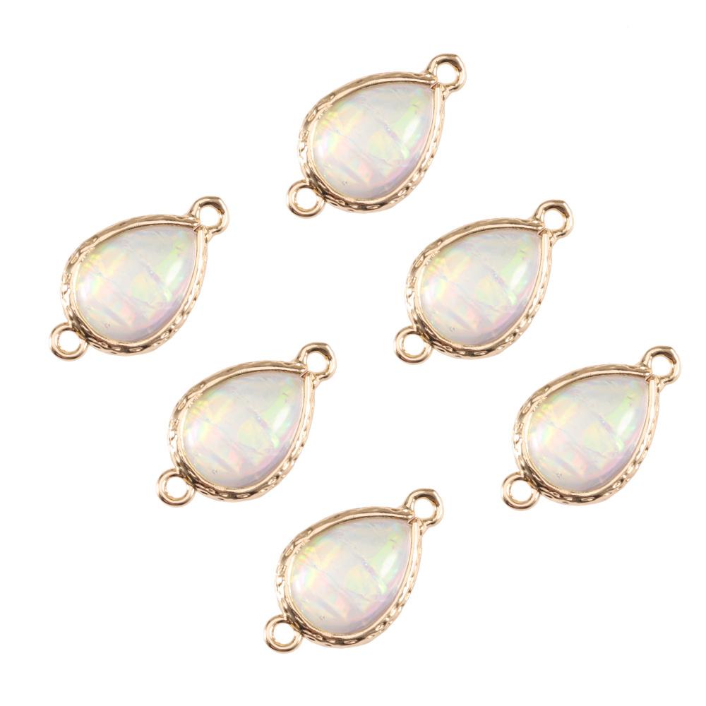 5Pcs/lot Resin Charm Beads Imitation Opal Water Drop Shape Pendant for Jewelry Making DIY Necklace Bracelet Earring Accessories