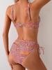 Women's All-Over Print Tie-Up Triangle Bikini Set