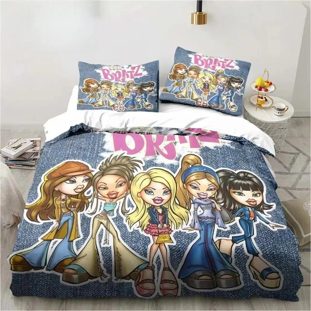 Cartoon B-Bratz 3D-Druck Kawaii Mädchen Bettwäscheset Einzelbett Twin Full Queen King Size Bettset Erwachsene Kind Mädchen Schlafzimmer Bettwäsche Geschenk