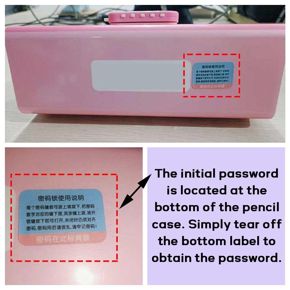 Multi-Function Pencil Case With Password Lock Stationery Storage Box Cartoon Pen Box  Student Gift
