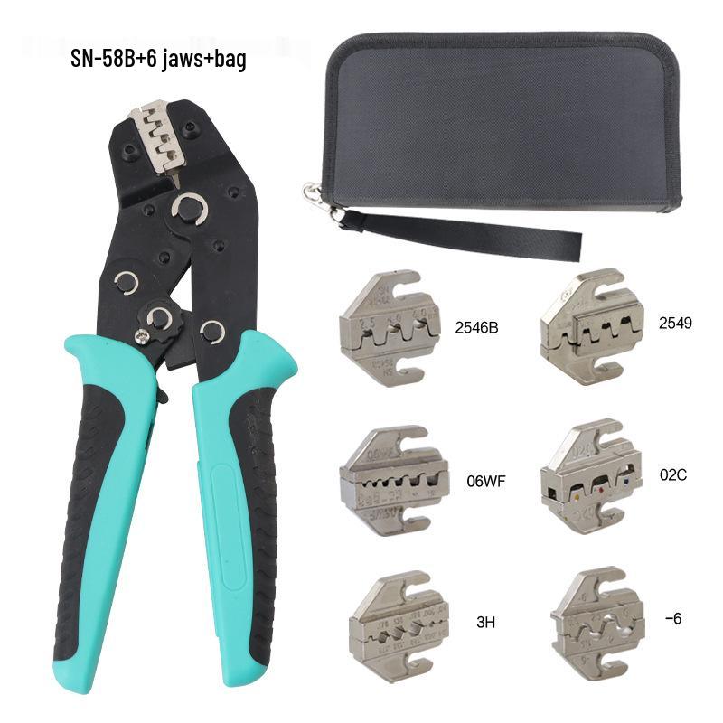 SN-58B Crimping Pliers Set for Pre-Insulated and Bare Terminals with Jaws 2546B/06WF/03H/06/02C