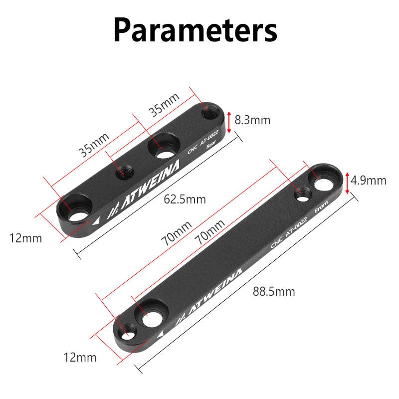 ATWEINA Road Bike Bicycle Disc Brake Aapter Flat Mount CNC Front Rear 180mm Disc Brake Rotor Adapter with Bolts Bicycle Parts