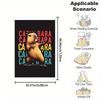 Capybara Print Flannel Throw Blanket - Reversible All-Season Soft Polyester for Office, Home, and Gift Giving